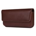 Premium Universal Horizontal Holster Leather Case with Double Magnetic Closure - 6.7"-6.9" - Brown