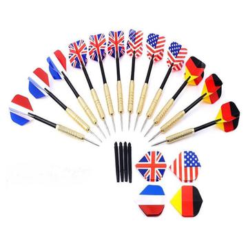 Professional Darts w. Countries Flags - 12 pcs.