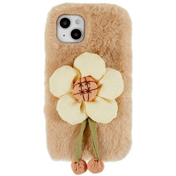 3D Plush Doll iPhone 14 TPU Case - Beige / Flower
