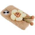 3D Plush Doll iPhone 14 TPU Cover - Beige / Blomst