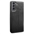 Qialino Classic Samsung Galaxy S21 5G Wallet Leather Case - Black