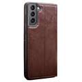 Qialino Classic Samsung Galaxy S21+ 5G Wallet Leather Case - Brown