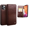 Qialino Classic iPhone 12 Pro Max Wallet Leather Case - Brown