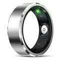 R5 Aluminum Alloy Smart Ring with Charging Case - Size: 12/21.5mm - Silver