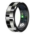 R9 Premium Stainless Steel Smart Ring with Charging Case - Size: 10/19.8mm