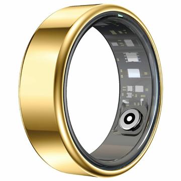 R99 Fitness & Wellness Smart Ring with Charging Case - Size: 10/19.9mm - Gold