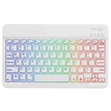 RGB-030 10-Inch Wireless Bluetooth Keyboard with RGB Backlight – White