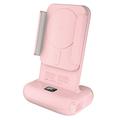 RX01-B Bluetooth Selfie Grip with Wireless Charging and Remote Shutter - 15W MagSafe-Compatible - Pink