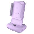 RX01-B Bluetooth Selfie Grip with Wireless Charging and Remote Shutter - 15W MagSafe-Compatible - Purple