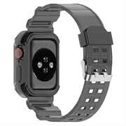 Apple Watch Series 10 Replacement Silicone Strap with Integrated Frame - 42mm - Transparent Black