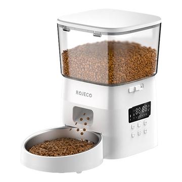 Rojeco 2L Automatic Feeder for Dog/Cat - Button Version - White