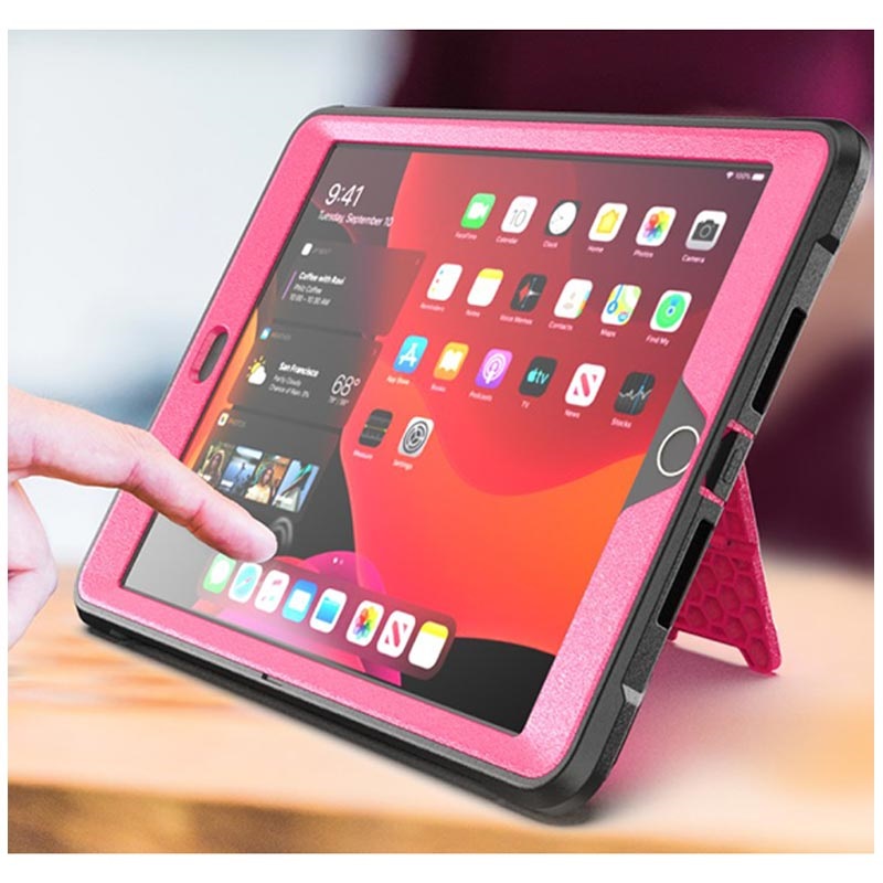 Rugged Series iPad 10.2 2019/2020 Hybrid Case with Kickstand Hot Pink