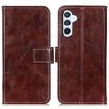 Samsung Galaxy A15 Wallet Case with Magnetic Closure - Brown