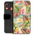 Samsung Galaxy A20e Premium Wallet Case - Pink Flowers