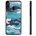 Samsung Galaxy A20e Protective Cover - Blue Camouflage
