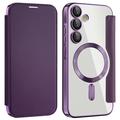 Samsung Galaxy A35 Flip Case with Card Slot - MagSafe Compatible - Purple