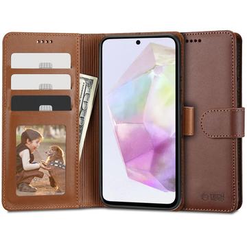 Samsung Galaxy A35 Tech-Protect Wallet Case W. Magnet & Stand - Brown