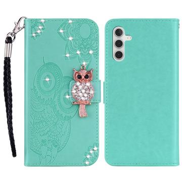 Samsung Galaxy A54 5G Owl Rhinestone Wallet Case