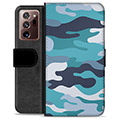 Samsung Galaxy Note20 Ultra Premium Wallet Case - Blue Camouflage