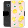 Samsung Galaxy S10 Premium Wallet Case - Lemon Pattern