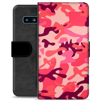 Samsung Galaxy S10 Premium Wallet Case - Pink Camouflage