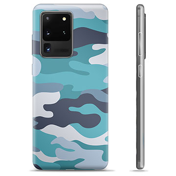 Samsung Galaxy S20 Ultra TPU Case - Blue Camouflage