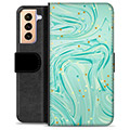 Samsung Galaxy S21+ 5G Premium Wallet Case - Green Mint