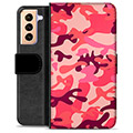 Samsung Galaxy S21+ 5G Premium Wallet Case - Pink Camouflage