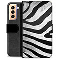 Samsung Galaxy S21+ 5G Premium Wallet Case - Zebra