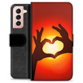 Samsung Galaxy S21 5G Premium Wallet Case - Heart Silhouette