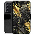 Samsung Galaxy S21 Ultra 5G Premium Wallet Case - Golden Leaves