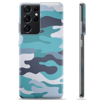 Samsung Galaxy S21 Ultra 5G TPU Case - Blue Camouflage