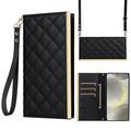 Samsung Galaxy S24 Luxury Quilted Wallet Case - Black