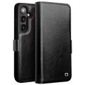 Samsung Galaxy S24 Qialino Classic Wallet Leather Case - Black