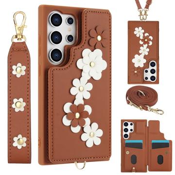 Samsung Galaxy S24 Ultra Flower Decor Case w. Strap