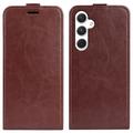 Samsung Galaxy S24 Vertical Flip Case with Card Slot - Brown