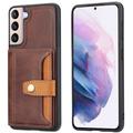 Samsung Galaxy S24 Plus Retro Style Case with Wallet - Brown