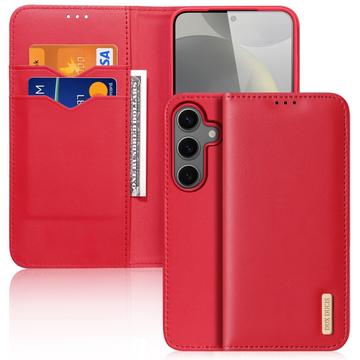 Samsung Galaxy S25 Dux Ducis Hivo Wallet Leather Case - Red