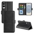 Samsung Galaxy S25 Edge Wallet Case with Magnetic Closure - Calf Texture