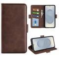 Samsung Galaxy S25 Edge Wallet Case with Magnetic Closure - Calf Texture