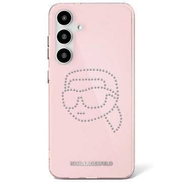 Samsung Galaxy S25 Karl Lagerfeld Rhinestones Karl Head Logo Case - Pink