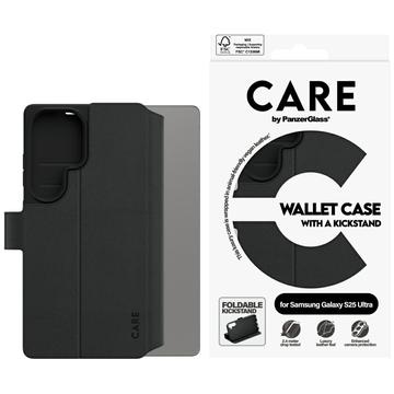 Samsung Galaxy S25 Ultra PanzerGlass Care Feature Wallet Case with Kickstand - Black