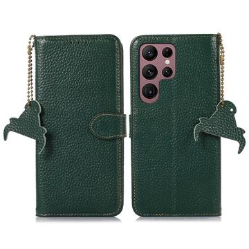 Samsung Galaxy S25 Ultra Wallet Leather Case with RFID - Green