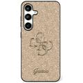 Samsung Galaxy S25+ Guess Fixed Glitter 4G Metal Logo Case - Gold