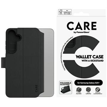 Samsung Galaxy S25+ PanzerGlass Care Feature Wallet Case with Kickstand - Black