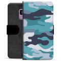 Samsung Galaxy S9 Premium Wallet Case - Blue Camouflage