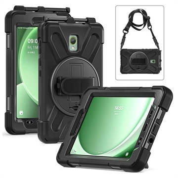 Samsung Galaxy Tab Active 3/Tab Active5 T570 Heavy Duty 360 Case with Hand Strap - Black