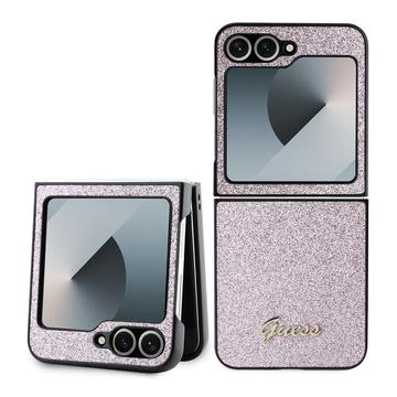 Samsung Galaxy Z Flip6 Guess Glitter Flakes Metal Logo Hybrid Case