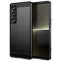 Sony Xperia 1 VI Brushed TPU Case - Carbon Fiber - Black