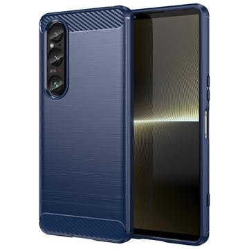 Sony Xperia 1 VI Brushed TPU Case - Carbon Fiber - Blue